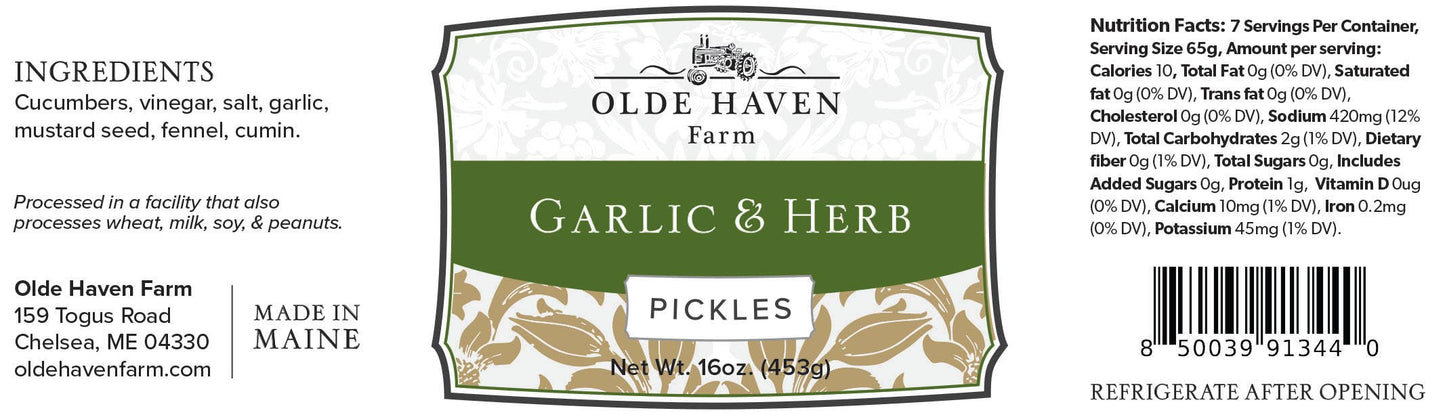 Garlic & Herb Pickles 16 oz
