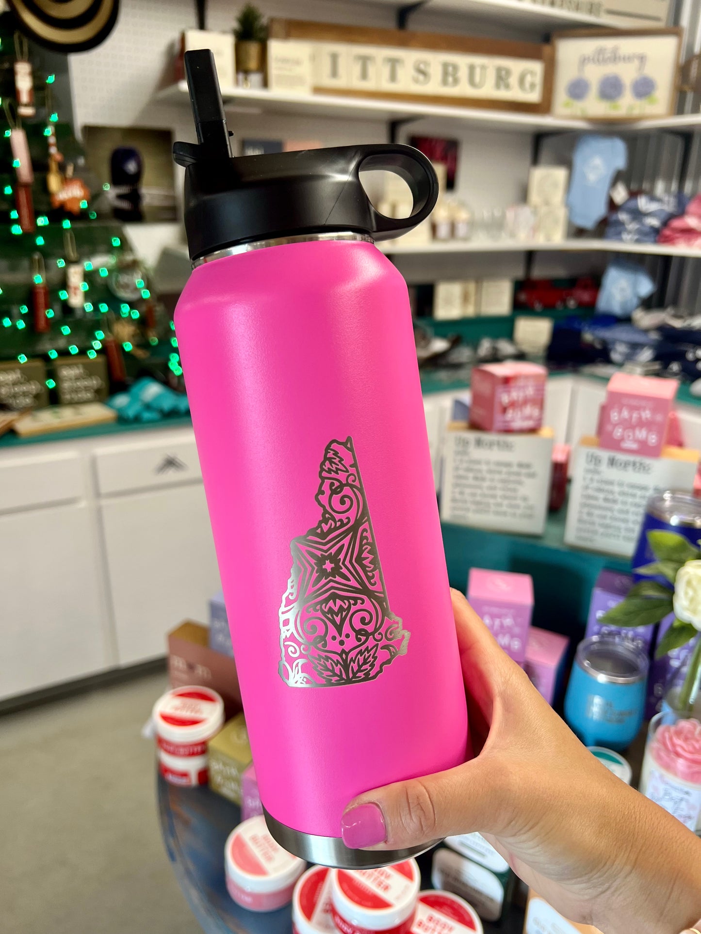 32oz Engraved NH State Water Bottle