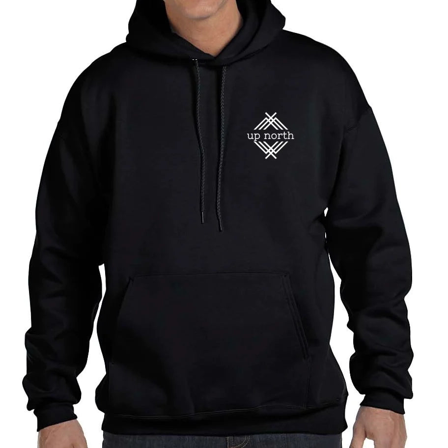 Black Hoodie, NH Flag Treeline & Moose