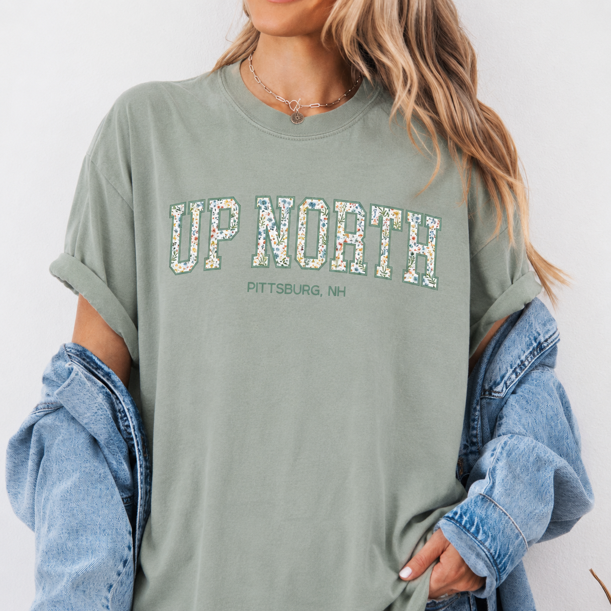 Up North Faux Embroidery Unisex Tee