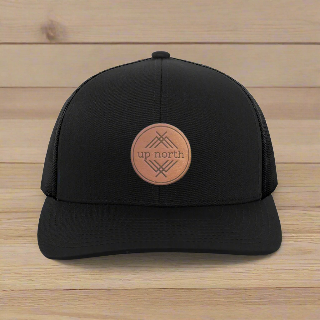 Up North Mesh Back Trucker Hat - Black/black
