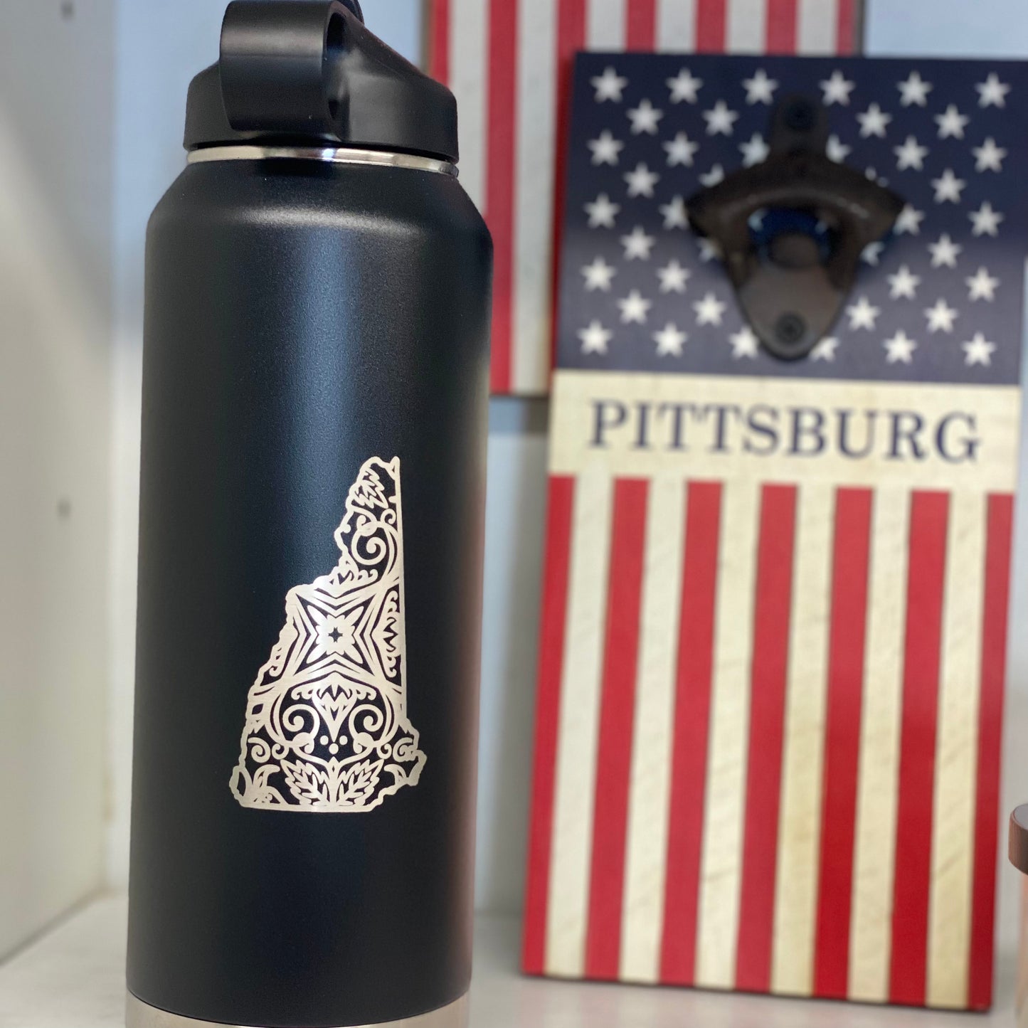 32oz Engraved NH State Water Bottle
