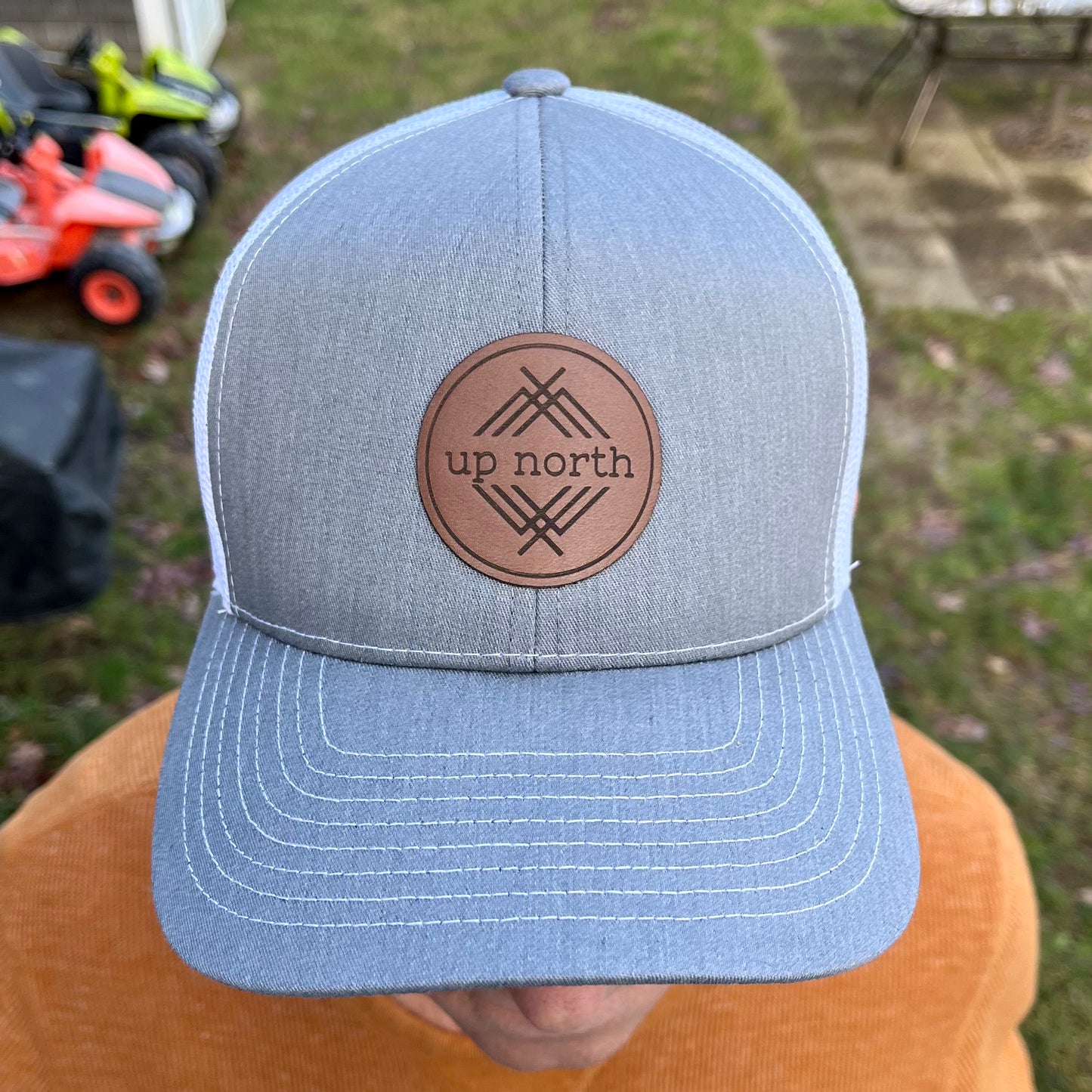 Up North Mesh Back Trucker Hat - Heather grey/white