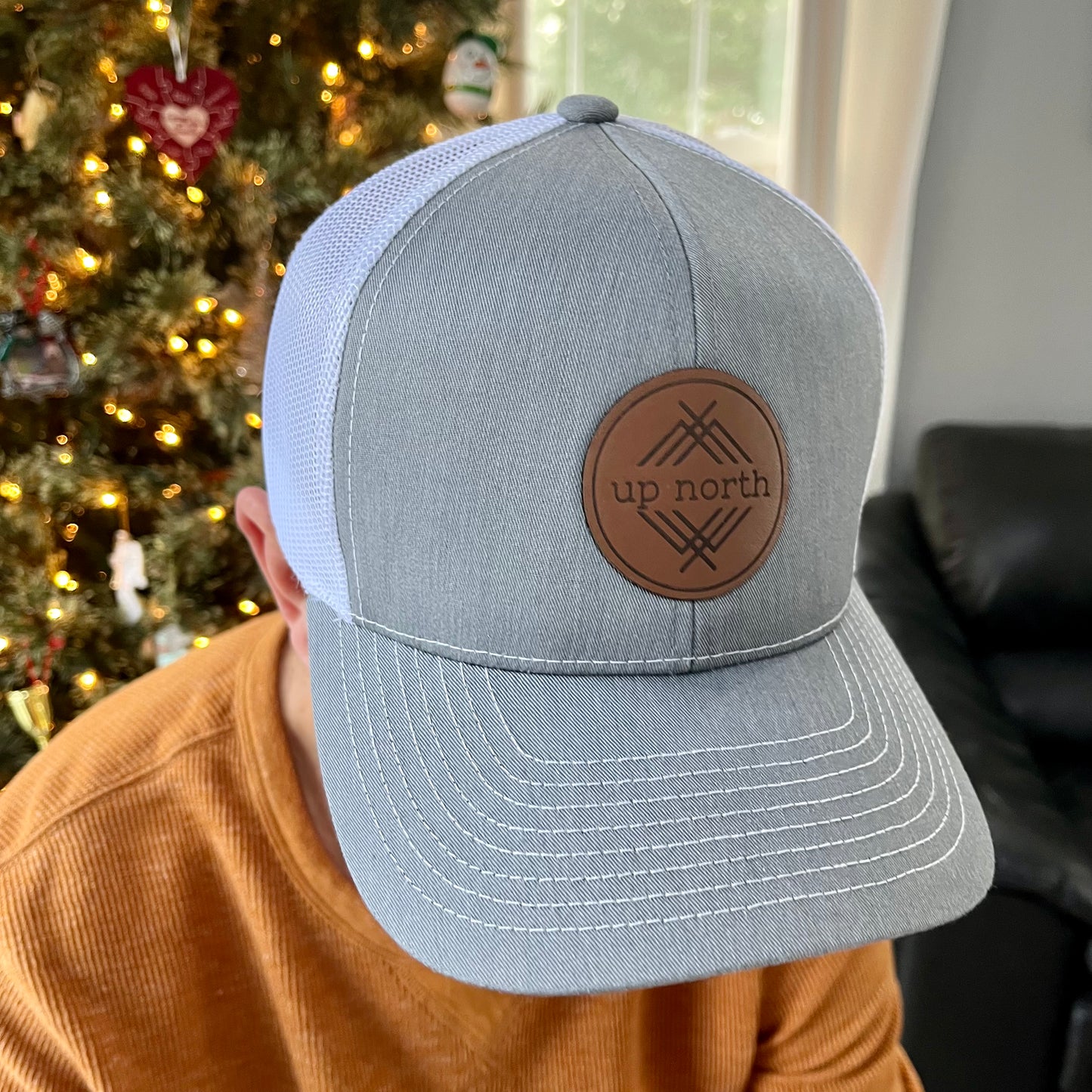 Up North Mesh Back Trucker Hat - Heather grey/white