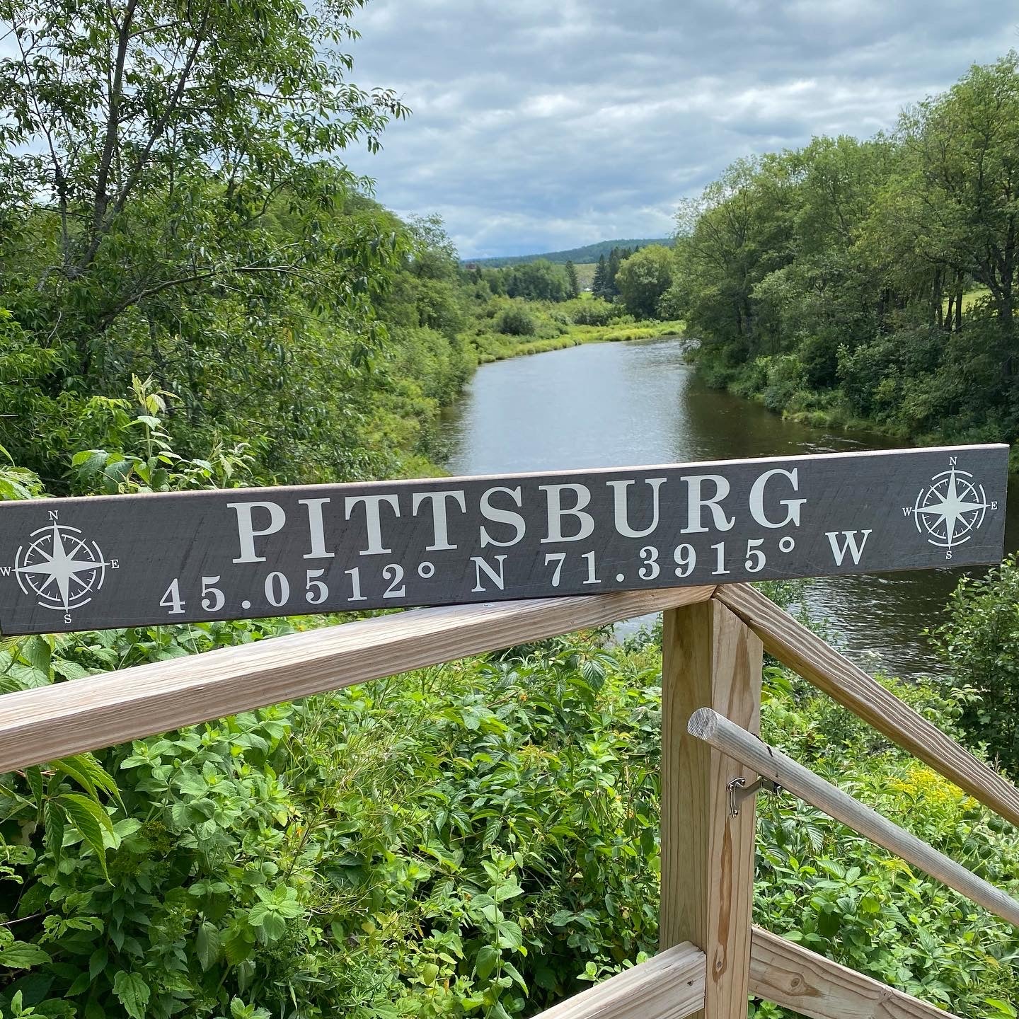 Pittsburg & Coordinates - Grey Solid Wood Sign