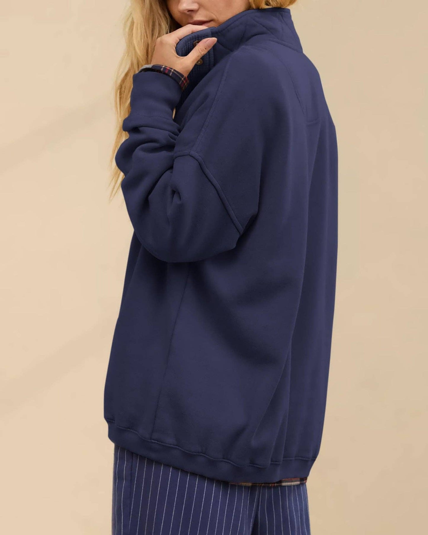 Oversized Snap Collar Fleece
