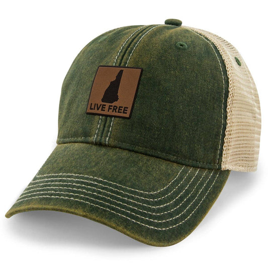 New Hampshire Leather Patch Dirty Water Trucker