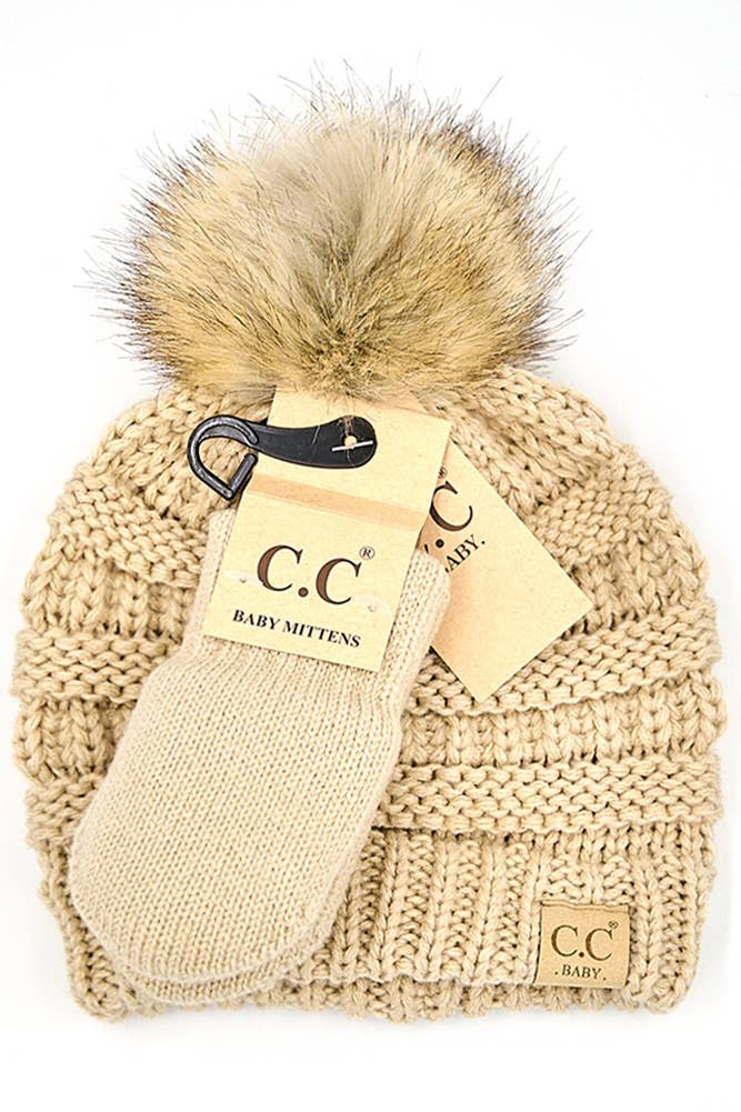 BABY - Pom Beanie and Mitten Glove