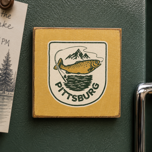 Fly Fishing Pittsburg - Wood Magnet