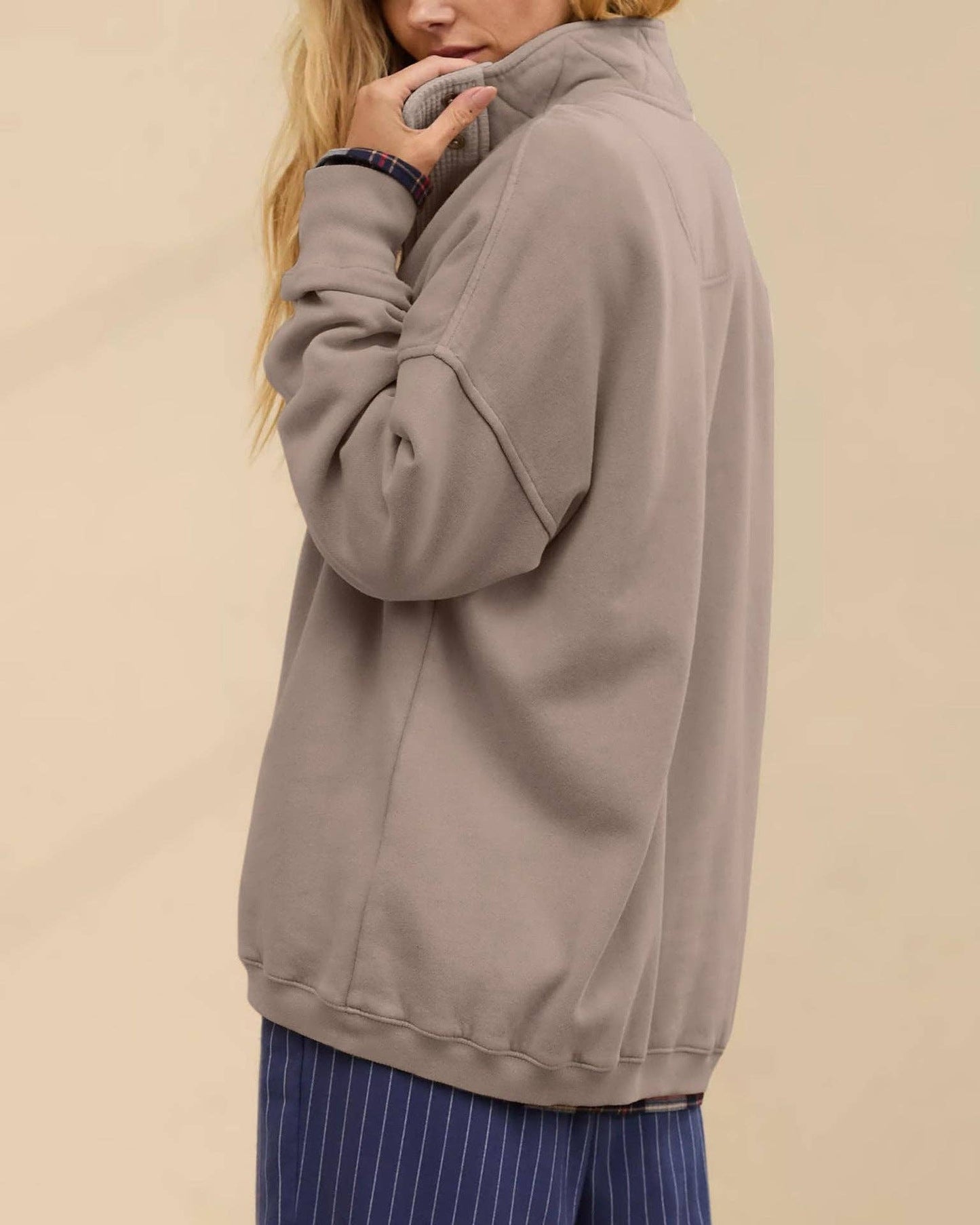 Oversized Snap Collar Fleece