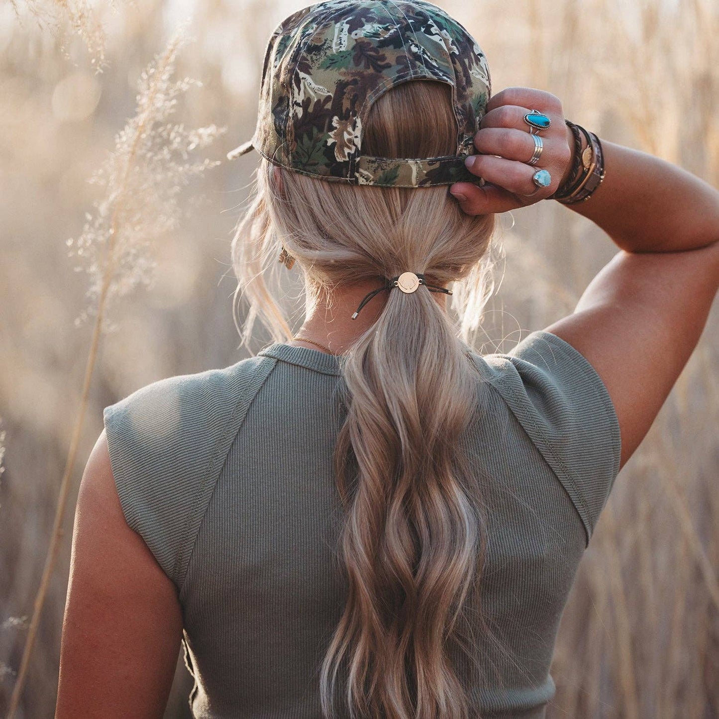 "Adapt" Camouflage with Antler Charm Hair Tie Bracelets