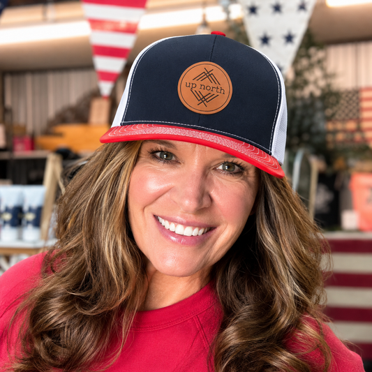 Up North Mesh Back Trucker Hat - Navy/White/Red