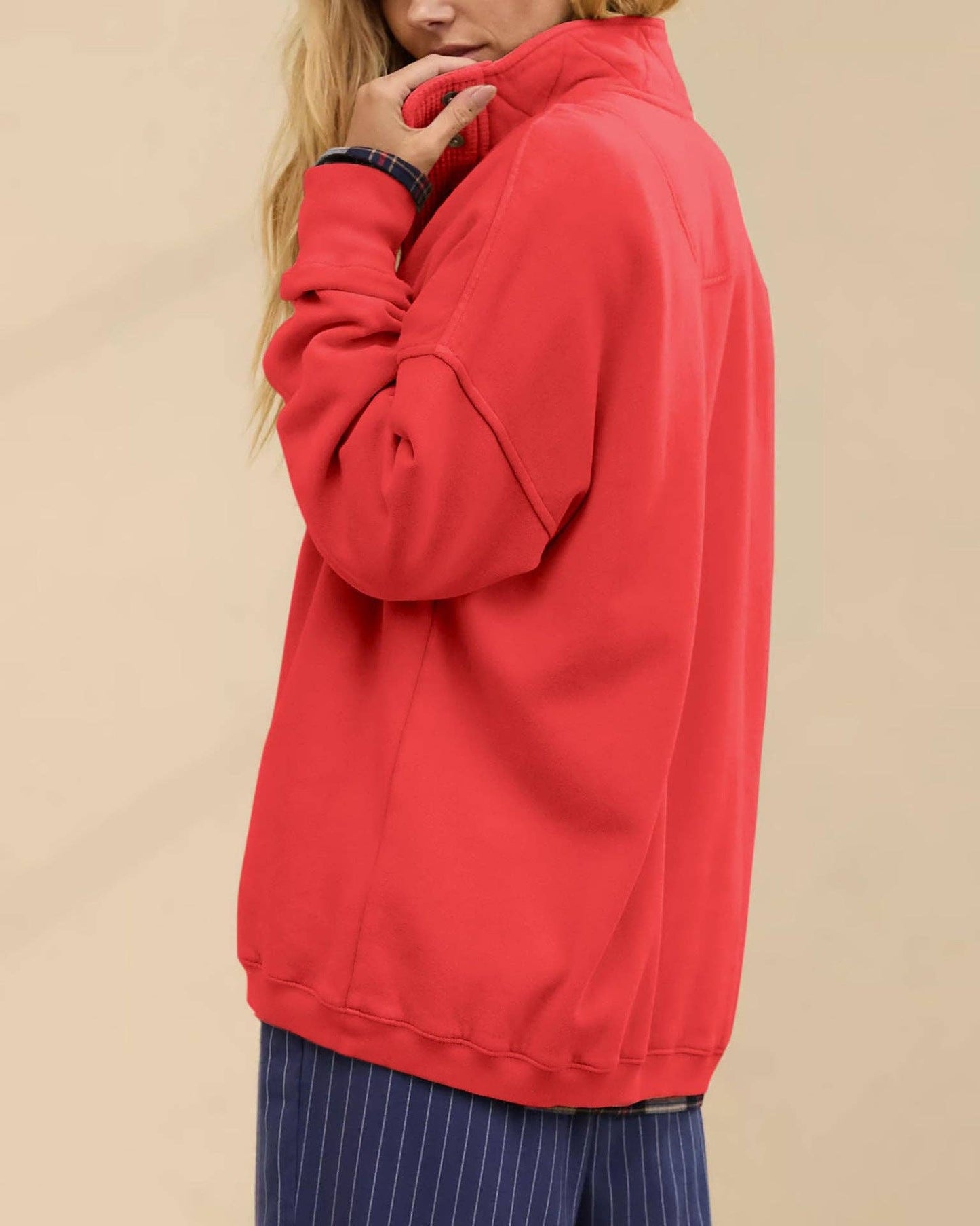 Oversized Snap Collar Fleece