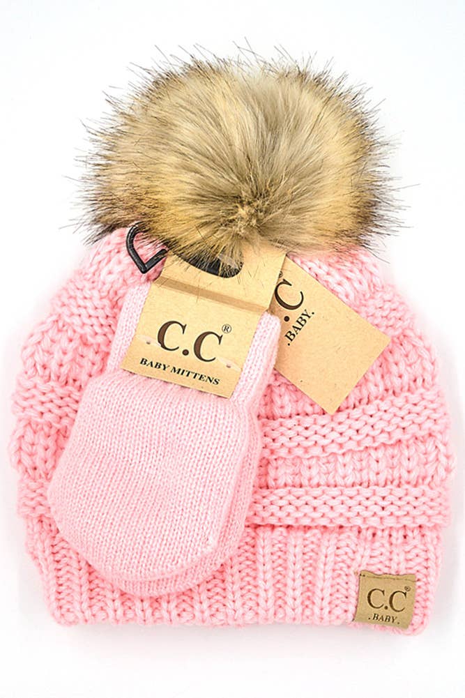 BABY - Pom Beanie and Mitten Glove
