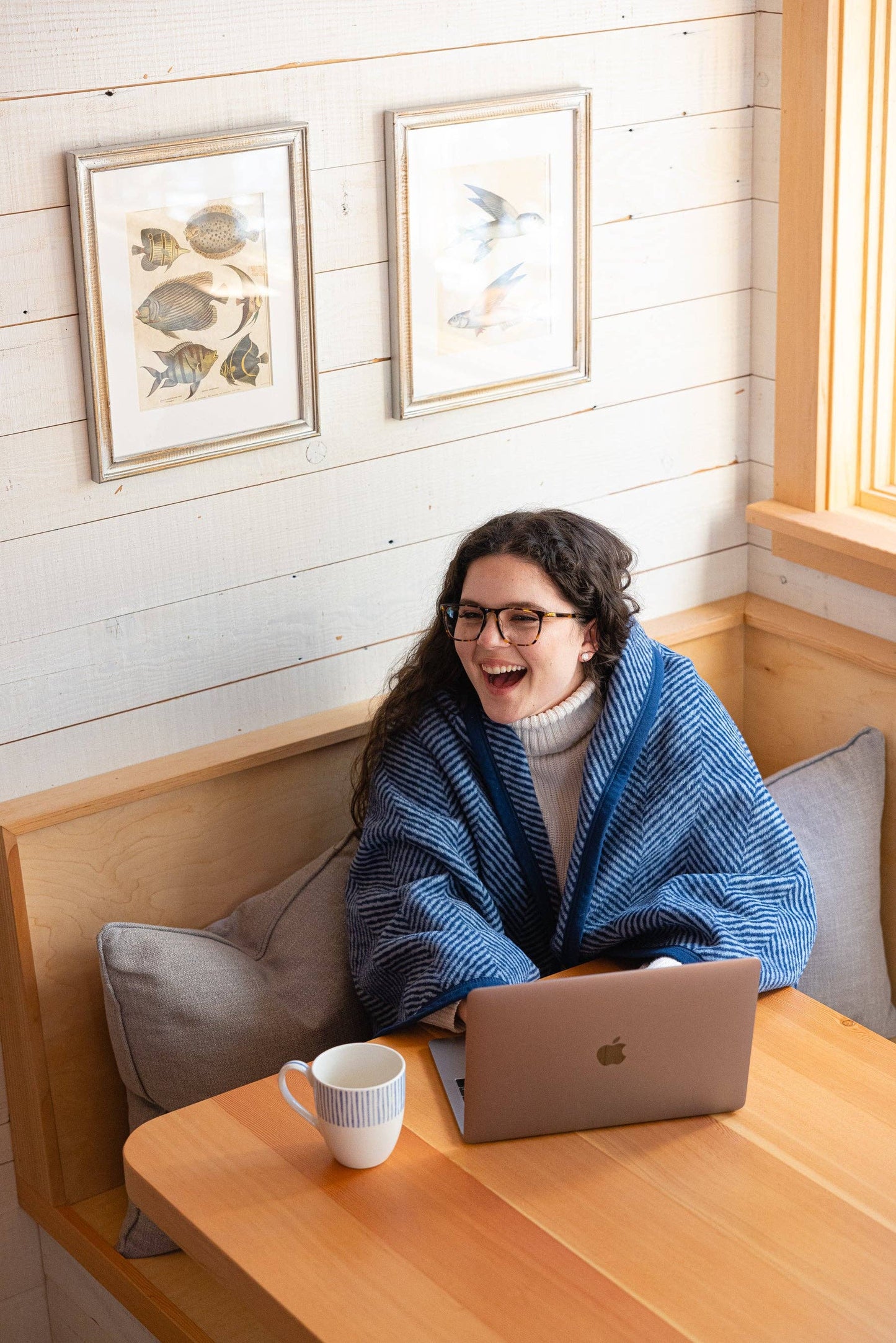 Harborview Herringbone Navy - ChappyWrap Blanket