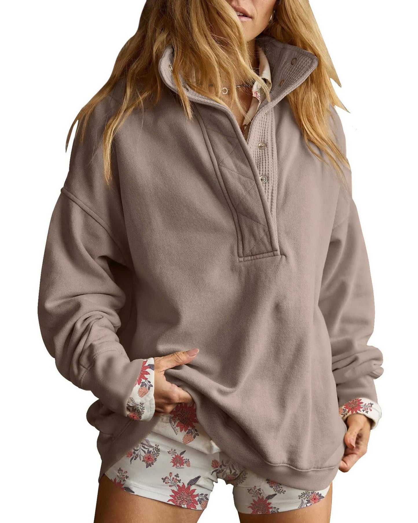 Oversized Snap Collar Fleece