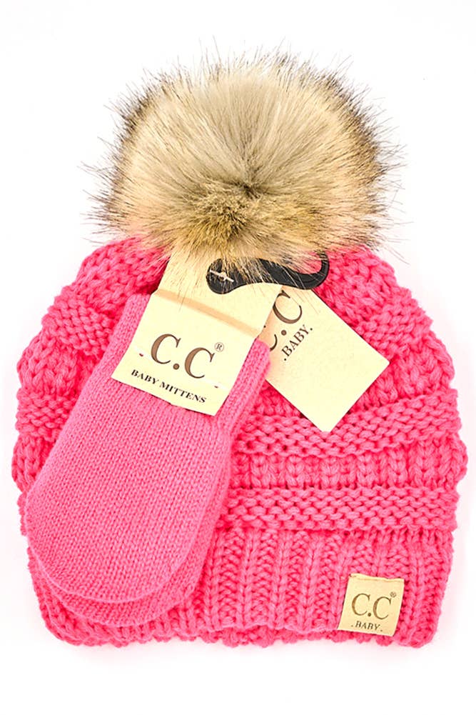 BABY - Pom Beanie and Mitten Glove