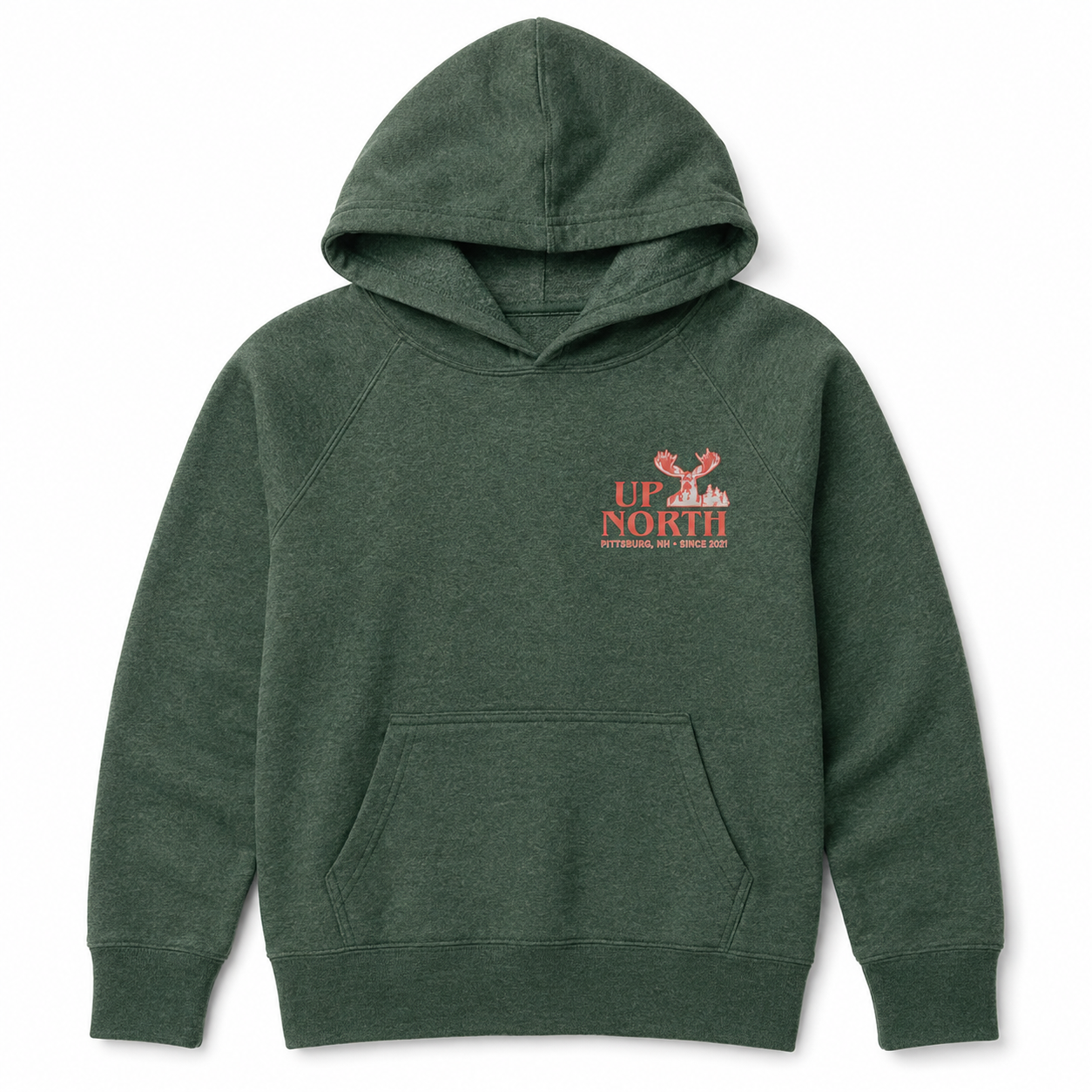 YOUTH Up North Moose Hoodie - Green