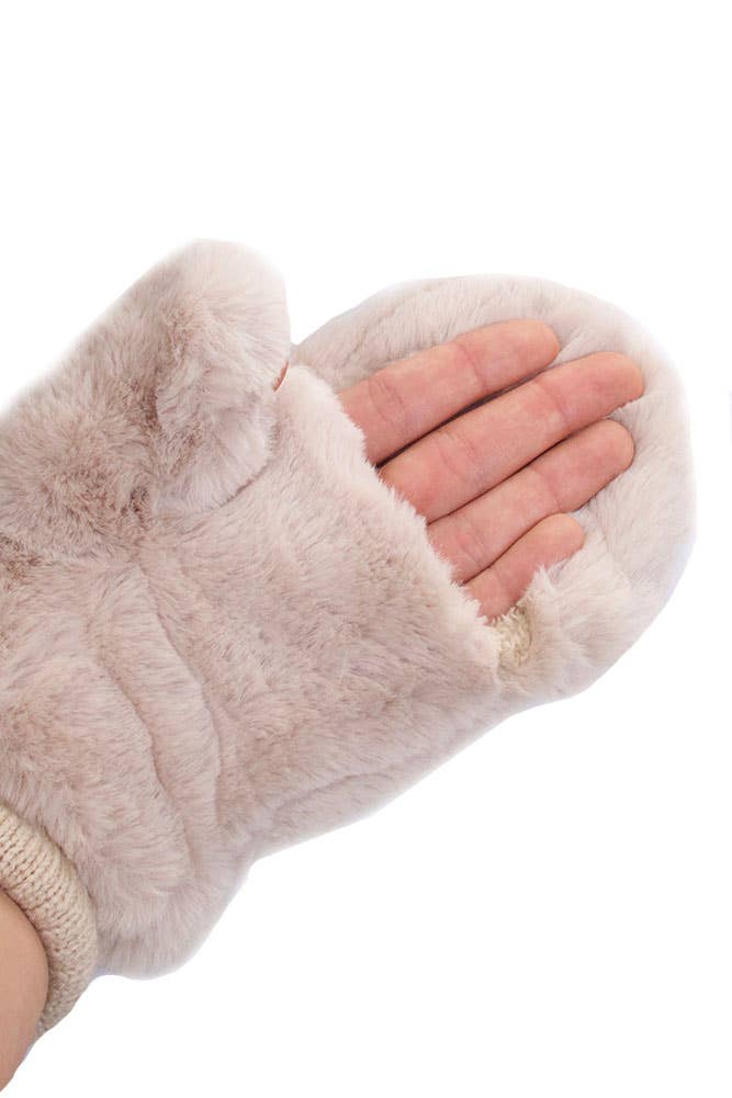 Faux Fur Mittens with Shepherd Lining