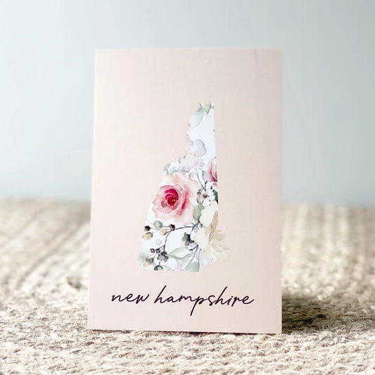 Floral New Hampshire State Postcard