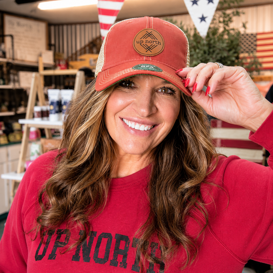 Up North Nantucket Red Washed & Worn Trucker Hat