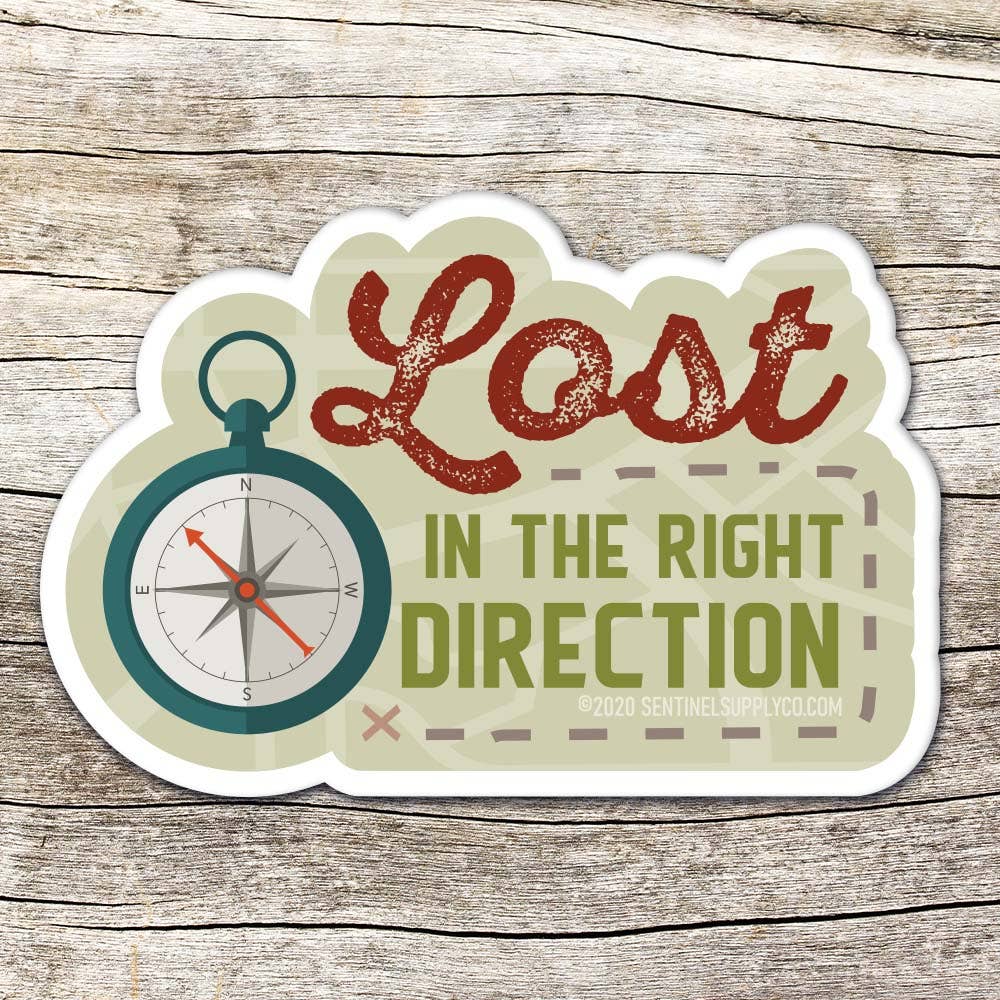 Lost in the Right Direction Road Map Sticker