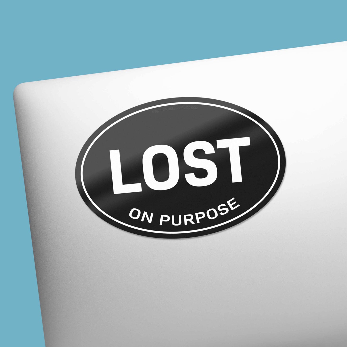 Lost on Purpose Black Oval Sticker