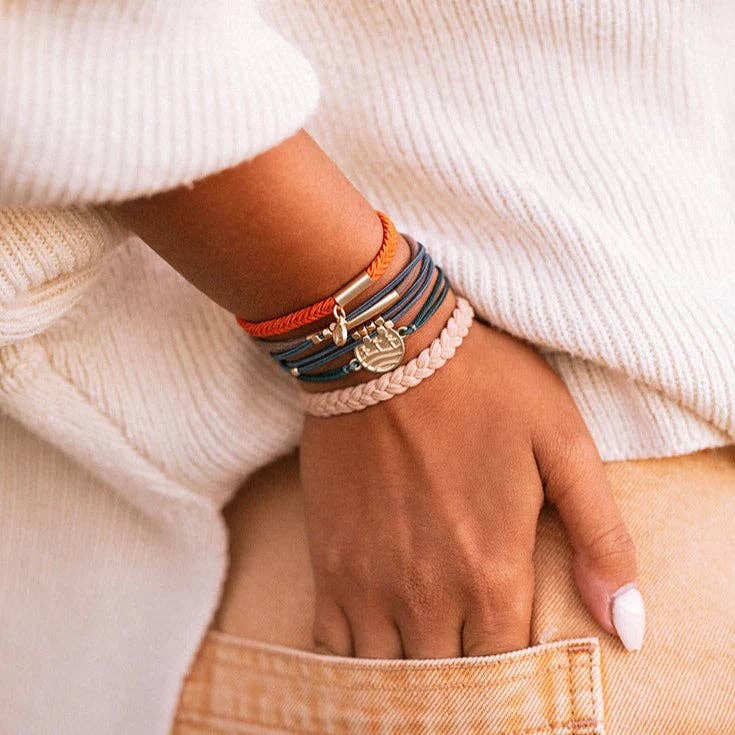 "Discover" Gold Pine Tree Charm Hair Tie Bracelets