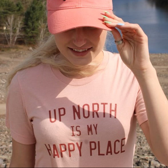 Up North is My Happy Place T-Shirt (Peach)