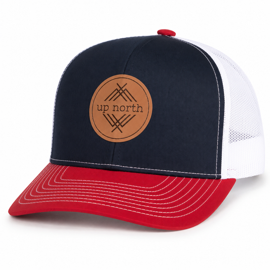 Up North Mesh Back Trucker Hat - Navy/White/Red