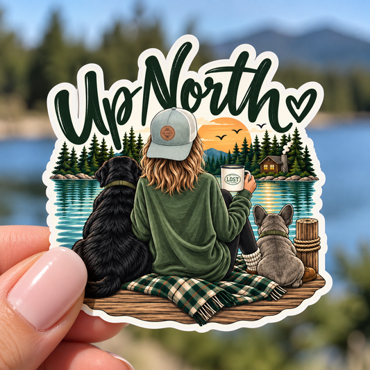 Up North Girl + Her Dogs Sticker