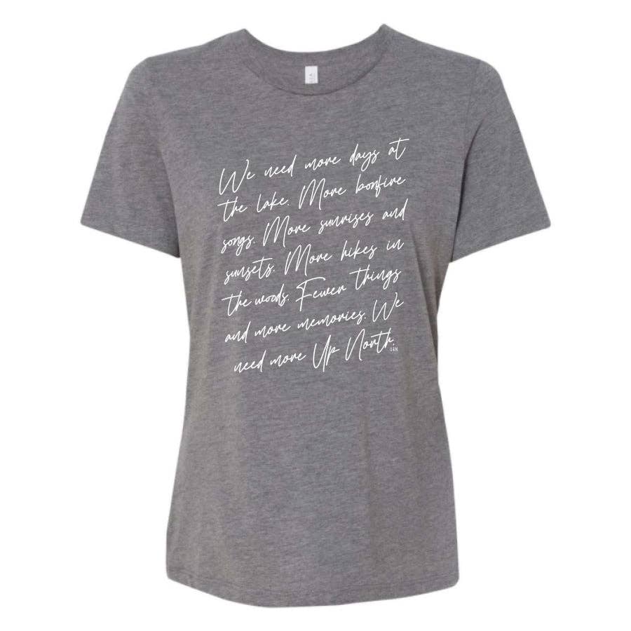 More Up North Women's Tee. Grey.