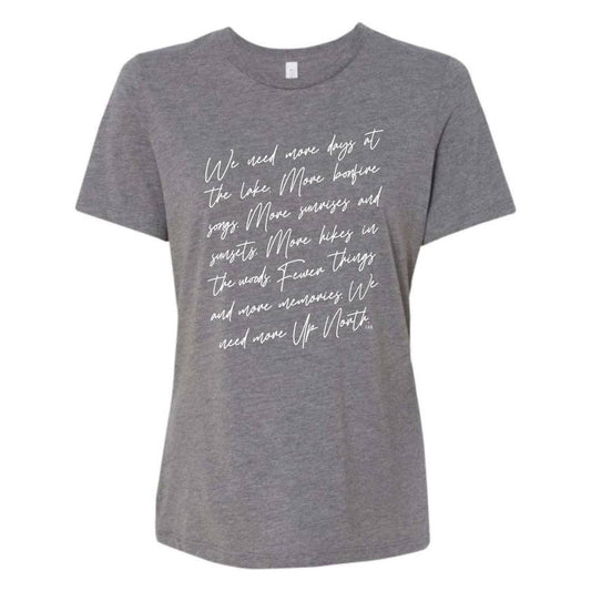 More Up North Women's Tee. Grey.