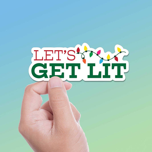 Let's Get Lit Christmas Lights Sticker