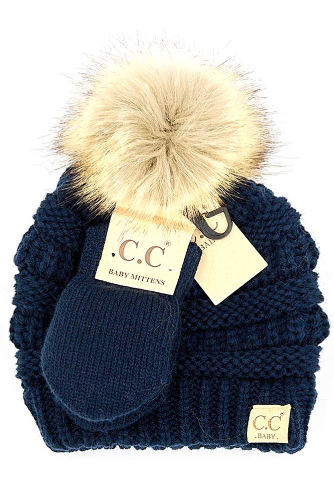 BABY - Pom Beanie and Mitten Glove