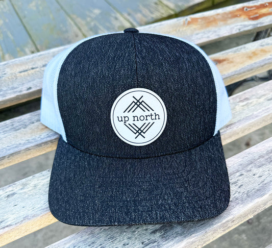 Up North Mesh Back Trucker Hat - Charcoal/White Patch