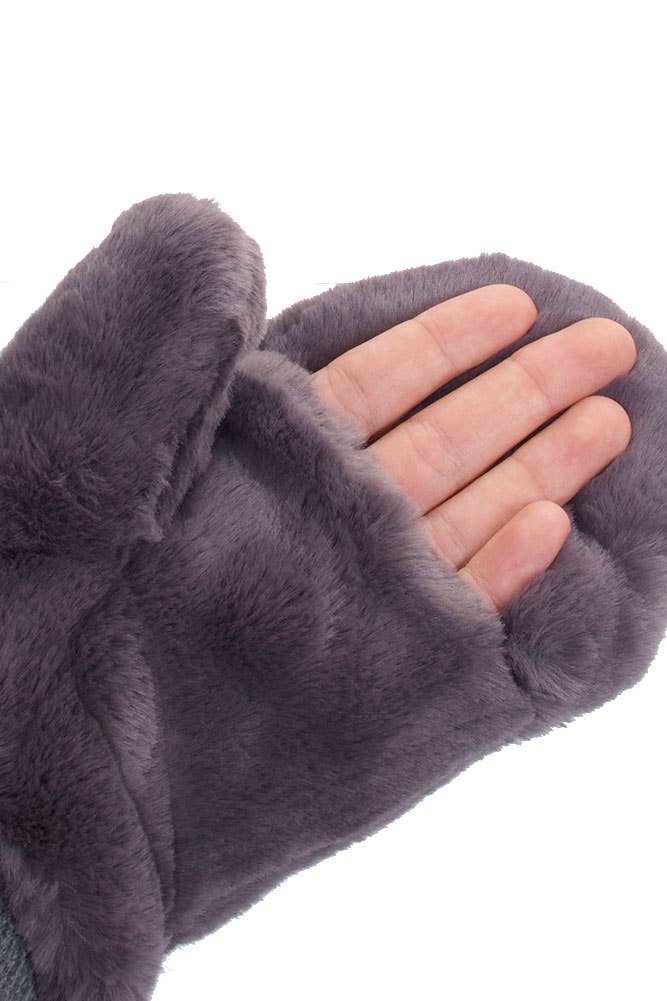 Faux Fur Mittens with Shepherd Lining