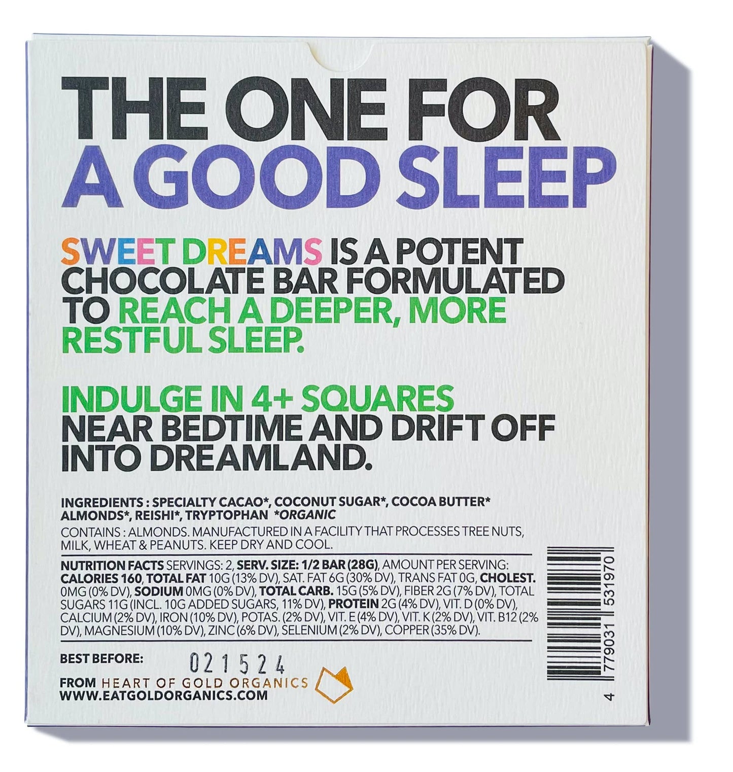 SWEET DREAMS, Functional & Delicious Chocolate Bar