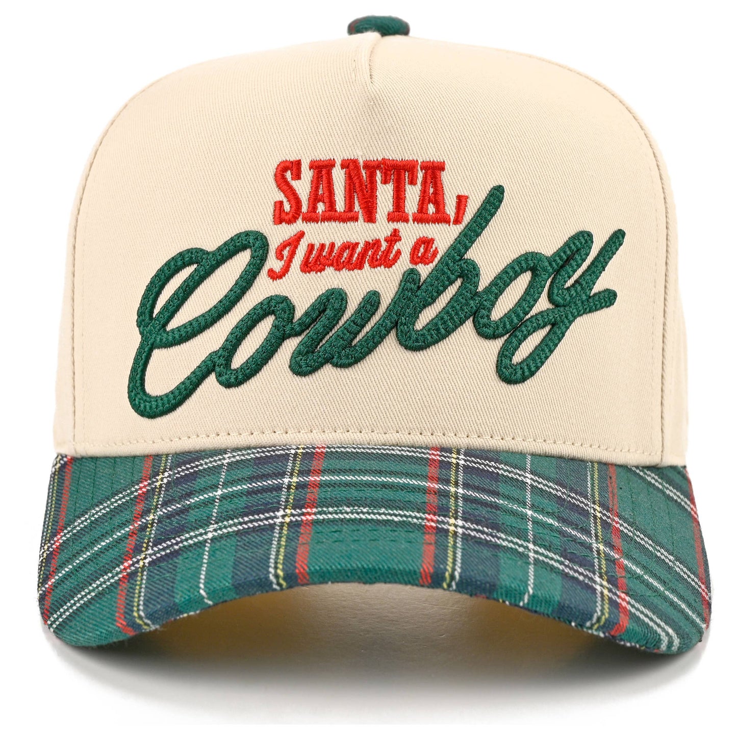 SANTA I WANT A COWBOY - Embroidered Trucker Cap