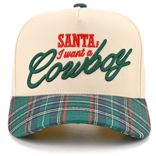 SANTA I WANT A COWBOY - Embroidered Trucker Cap