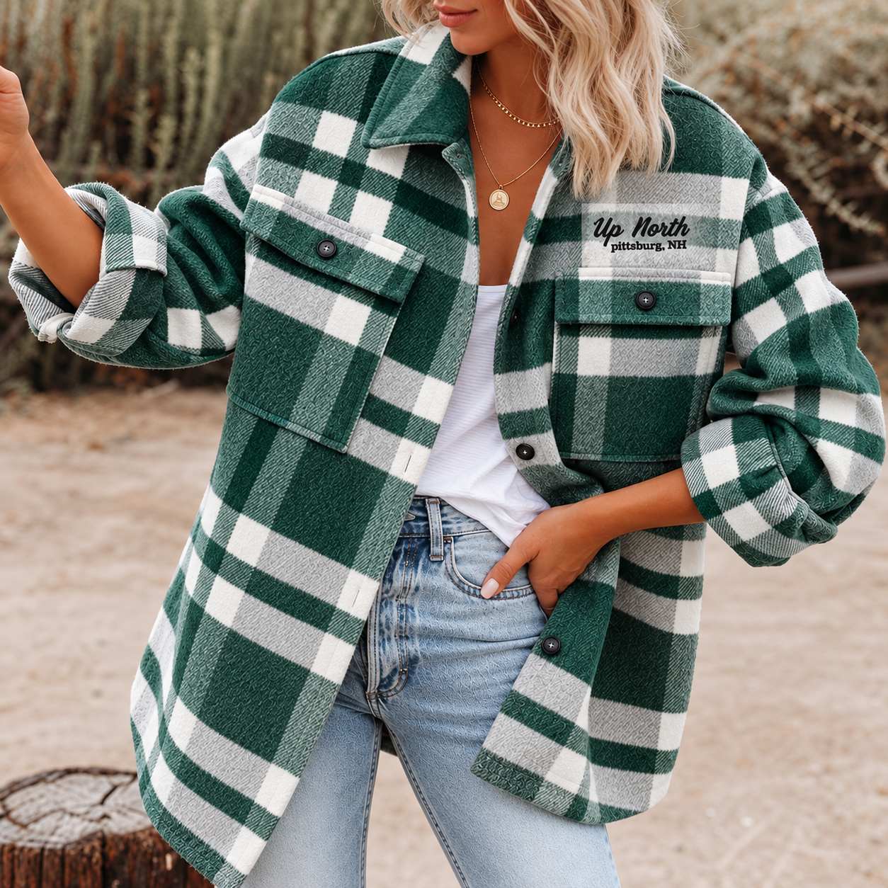 Embroidered Flannel Shacket