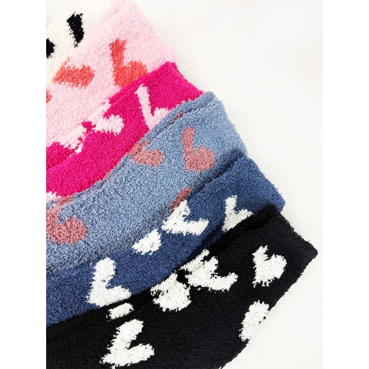 Heart Printed Soft Fuzzy Winter Socks