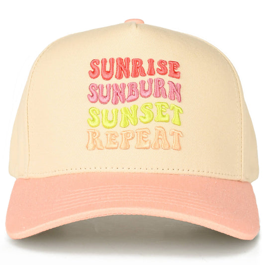 SUNRISE SUNBURN SUNSET REPEAT - Two Tone Trucker Hat