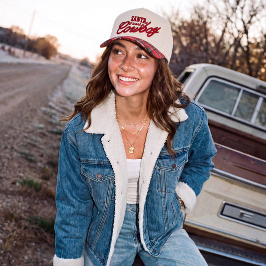 SANTA I WANT A COWBOY - Embroidered Trucker Cap
