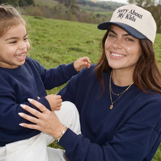 SORRY ABOUT MY KIDS Letter Two Tone Trucker Hat