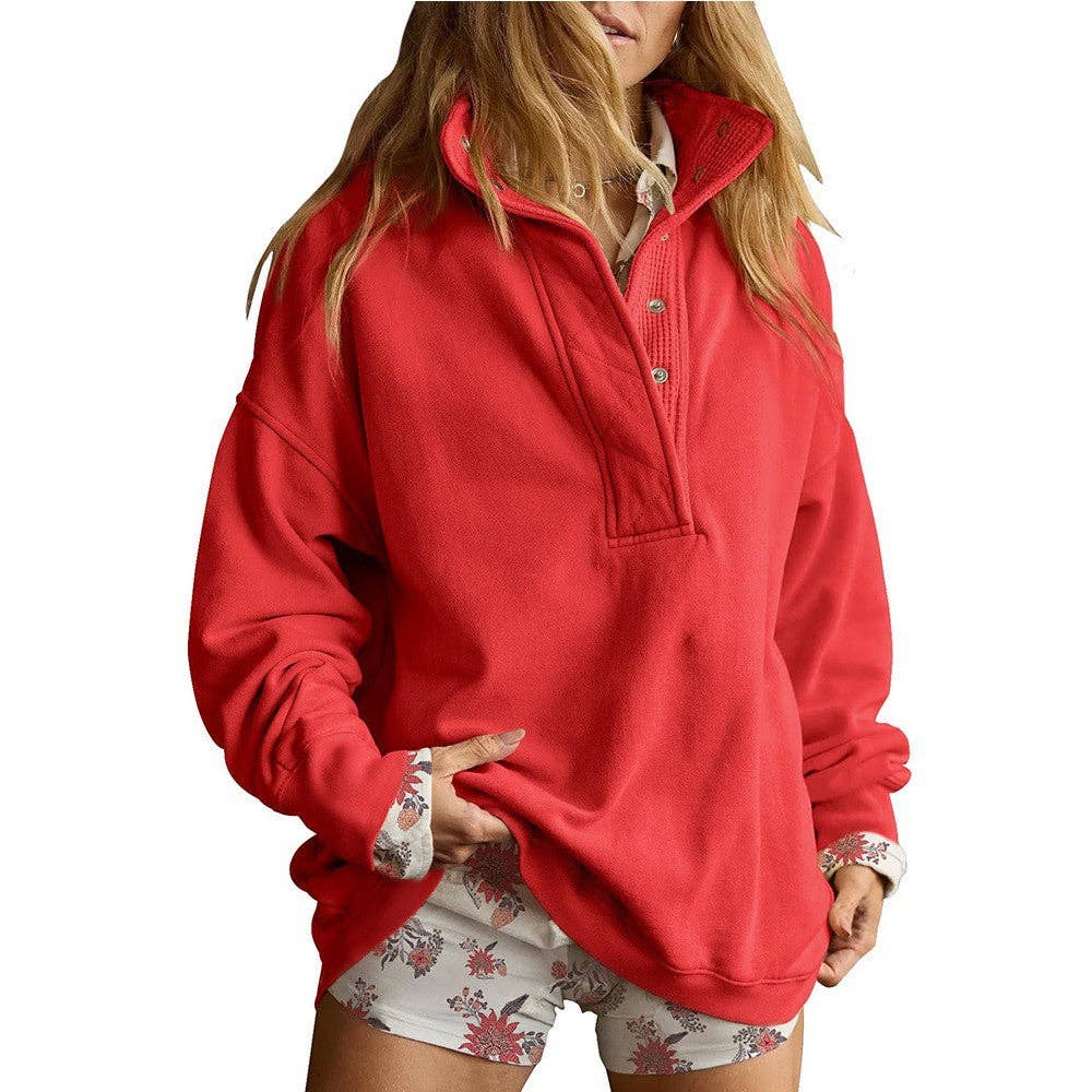 Oversized Snap Collar Fleece