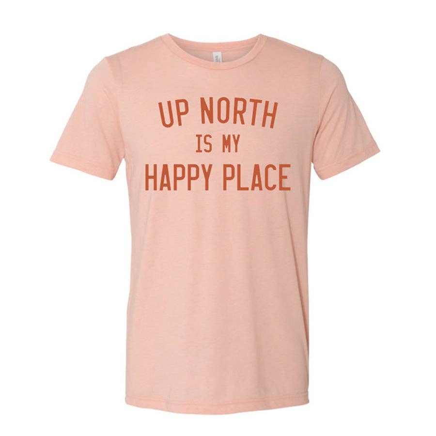 Up North is My Happy Place T-Shirt (Peach)