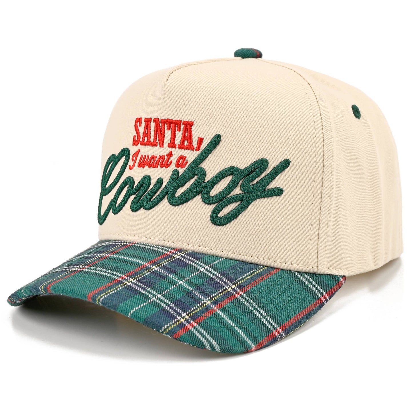 SANTA I WANT A COWBOY - Embroidered Trucker Cap