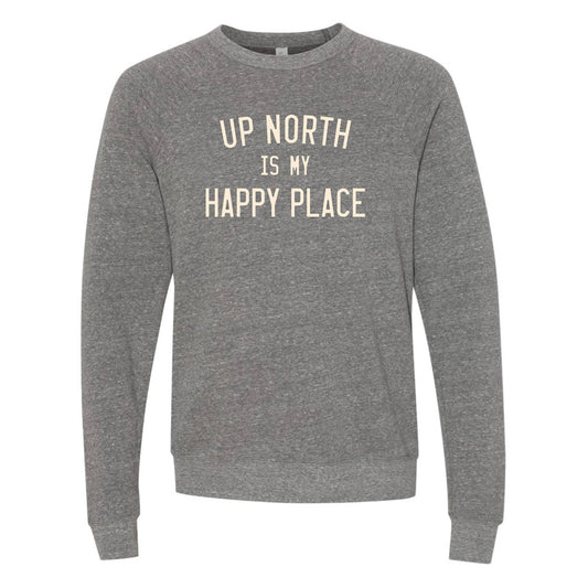 Up North is My Happy Place Adult Unisex Sweatshirt (Grey)