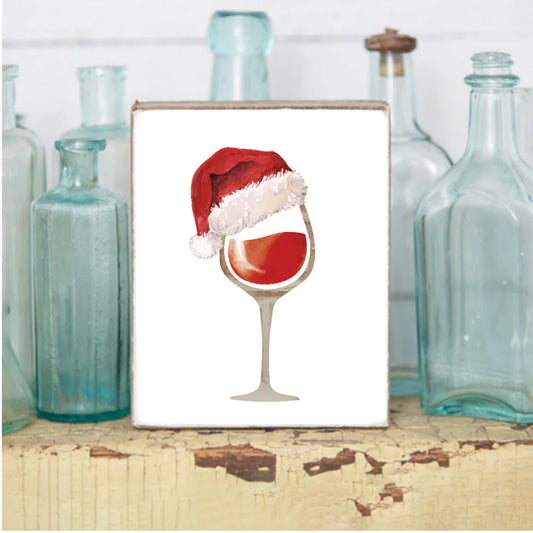 Santa Wine Block Sign